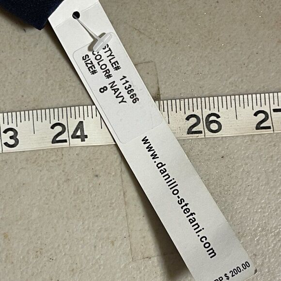 NWT Danillo Blue Polka Dot Formal Party Cocktail Two-Piece Dress Suit Set  8 - Picture 14 of 15